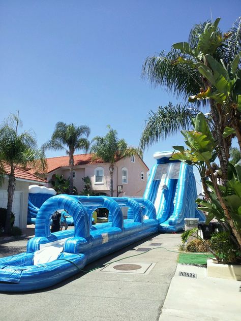 Water Slides Backyard, Giant Water Slide, Backyard Water Parks, Water Slide Rentals, Giant Waves, Bounce House Rentals, Inflatable Water Park, Inflatable Water Slide, Kids Slide