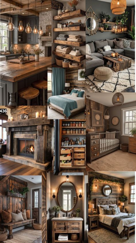 Rustic Rustic Aesthetic House, Hunting Interior Design, Rustic House Ideas, Elegant Rustic Home Decor, Rustic House Interior, Rustic Decorating Ideas, Rustic House Decor, Rustic Country House, Rustic Rooms