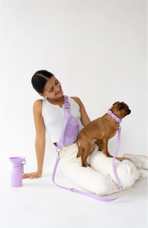 Enjoy hands-free ease with this set that includes a leash that attaches to the belt bag, and an innovative water bottle that lets your pet drink from the bowl. Includes belt bag, leash and 15-oz. water bottle Synthetic/plastic/neoprene Hand wash Imported Springer Dog, Dog Accesories, Dog Sling, Walking Bag, Dog Essentials, Dog Car Seat Cover, Bag Dispenser, Dog Car Seats, Mini Dogs