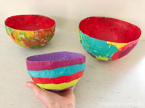 Kindergarten Paper Mache, Beginner Paper Mache Projects, Tissue Paper Mache, Easy Crafts With Paper, Paper Mache Balloon, Paper Mache Crafts For Kids, Crafts With Paper, Kids Craft Ideas, Paper Mache Projects