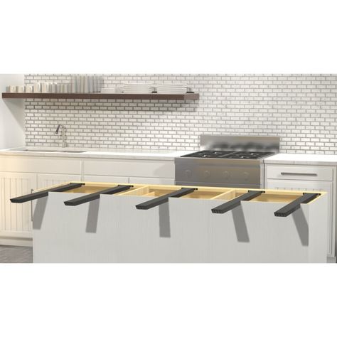 Brayden Studio Hidden Island Industrial Countertop Support Bracket | Wayfair Countertop Support Brackets, Countertop Support, Knee Wall, School Furniture, Christmas Storage, Menu Furniture, Door Hardware, Countertops, All Products