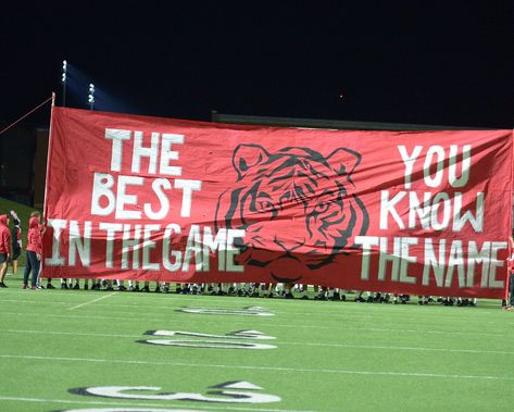 Katy High School, Katy, High School, Katy Tigers, Tigers, Football, Texas, Texas Football, Run-Through, Football Run-Through, Katy 2019 Football Game Run Through Sign, Hoco Run Through Signs, Football Run Thru Signs, Football Game Banners High School, Friday Night Football Themes, Football Posters High School Ideas Cheer, Football Runthrough Posters, Football Cheer Posters, Football Run Through