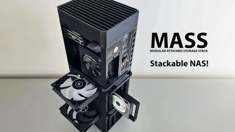 Now you can 3D print a custom, modular, stackable ITX NAS PC 3d Printed Pc Case, Data Center Rack, Itx Pc, Best 3d Printer, Computer Lab, Pc Components, Building Instructions, Case Ideas, Pc Case