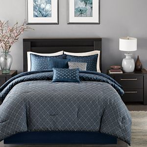 Madison Park 6-piece Morris Duvet Cover Set | Kohls Geometric Duvet Cover, Blue Comforter Sets, Bed Comforter Sets, Ombre Design, Comforter Bedding Sets, Unique Embroidery, King Comforter Sets, Comfortable Bedroom, Queen Comforter Sets