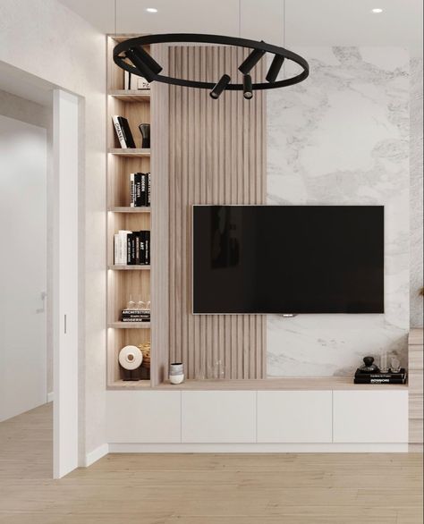 Floating Tv Wall Ideas, Tv Wall Small Living Room, Living Room Tv Wall Wood Panel, Two Tvs In One Room Ideas Tv Walls, Wood Substitute Wall, 65" Tv Wall Ideas, Wood Partition Tv Wall, Tv Wall Ikea, Besta Tv Wall