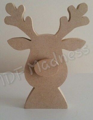 WOODEN CRAFT SHAPE. MDF 3D RUDOLPH / REINDEER. CHRISTMAS ITEM | eBay Raindeer Crafts, Christmas Shapes, Wooden Craft Shapes, Rudolph Reindeer, Wooden Christmas Crafts, Mdf Crafts, Wooden Craft, Christmas Sleigh, Christmas Wood Crafts