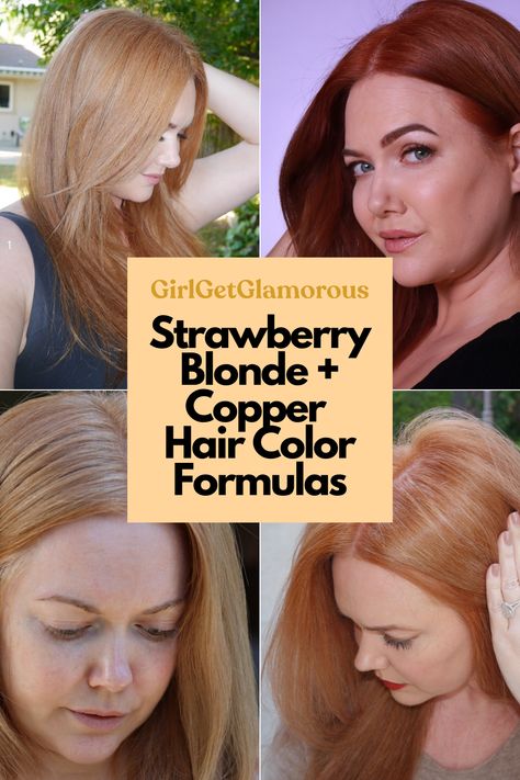 Diy Red Hair Color At Home Strawberry Blonde, Light Ginger Hair Formula, Honey Copper Formula, Strawberry Blonde Formula Wella, Copper Hair Wella Formula, 8rc Light Copper Blonde, Ginger Hair At Home, Wells Color Formulas, Strawberry Blonde Formula Igora