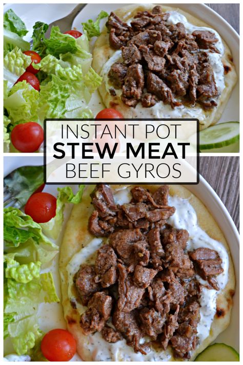 Instant Pot Stew Meat Beef Gyros – Make the Best of Everything Instant Pot Stew Meat, Beef Gyros, Instant Pot Stew, Beef Stew Meat Recipes, Stew Crockpot, Beef Gyro, Crockpot Stew, Stew Meat Recipes, Recipe Beef