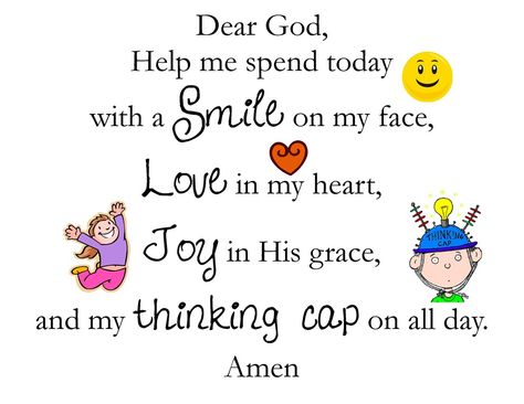 Morning Prayer For Kids, Morning Prayer For School, Classroom Prayer, Good Morning Prayer Quotes, Childrens Prayer, Christian Preschool, Prayer For My Children, School Prayer, Morning Prayer Quotes