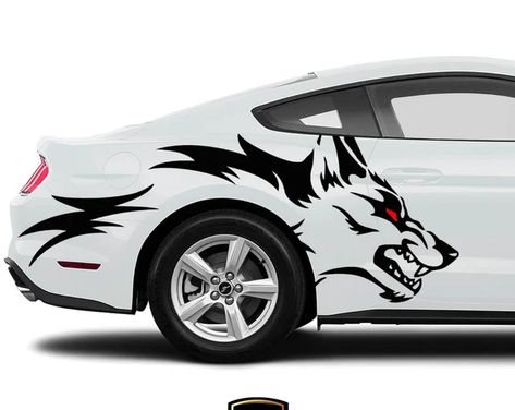 Car Sticker Design Graphics, Car Graphics Decals, Car Vinyl Graphics, Car Sticker Ideas, Cool Car Stickers, Custom Car Stickers, Ford Lobo, Car Stripes, Door Bed