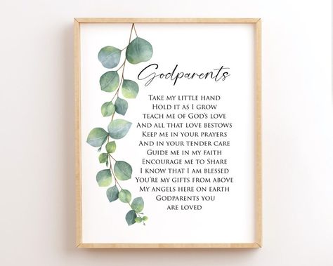 Godparent Poems, Serenity Prayer Printable, Full Serenity Prayer, Godmother Poem, Serenity Prayer, God Parents, Daughter Of God, Printable Gift, Types Of Printer