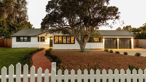 Before and After: Malibu’s new storybook standout - Los Angeles Times Storybook Ranch Exterior, Storybook Ranch House, Storybook Ranch, California Ranch Style Homes, House Exterior Before And After, Ranch Houses, Malibu Homes, Ranch House Exterior, Storybook Homes