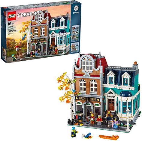 Amazon.com: LEGO Creator Expert Bookshop 10270 Modular Building Kit, Big Set and Collectors Toy for Adults, New 2020 (2,504 Pieces): Toys & Games Huge Lego Sets, Big Lego Sets, Lego Police Station, Lego Boxes, Big Lego, Lego System, Lego Modular, Lego Store, Lego Pieces