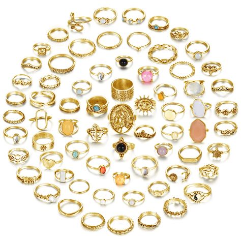 PRICES MAY VARY. 70Pcs Knuckle RingsSet:You will get a gold rings pack with a combination of different styles such as crystal rings,gem rings,snake ring,boho rings and more.You can experience many types of trendy finger rings combinations every day,and multiple layering methods can be paired with many various styles of clothing to attend different occasions, making you look more attractive. Gold Rings Set: All vintage knuckle rings are made of high-quality alloy,crystals materials combined with Knuckle Rings, Rings Pack, Rings Set For Women, Midi Rings Silver, Vintage Gold Rings, Chevron Ring, Silver Ring Set, Gold And Silver Rings, Stacked Jewelry