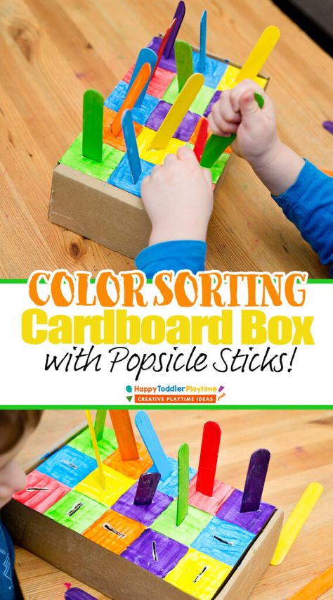 Popsicle Stick Games Learning, Popsicle Learning Activities, Montessori Colours Activities, Color Matching Popsicle Sticks, Color Activity For Preschoolers, Popsicle Stick Crafts Toddlers, Color Theme Toddler Activities, Colour Related Activities, Montessori Popsicle Sticks