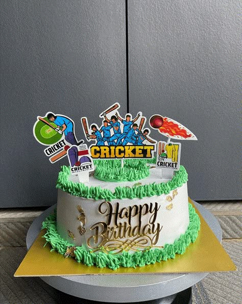 Cricket Cake Topper, Cricket Theme Cake Topper Printable, Cake For Cricket Lovers, Cricket Cake Design, Cricket Cakes For Boys, Cricket Birthday Cake, Cricket Theme Cake, Cricket Cake, Rangoli Designs Simple Diwali