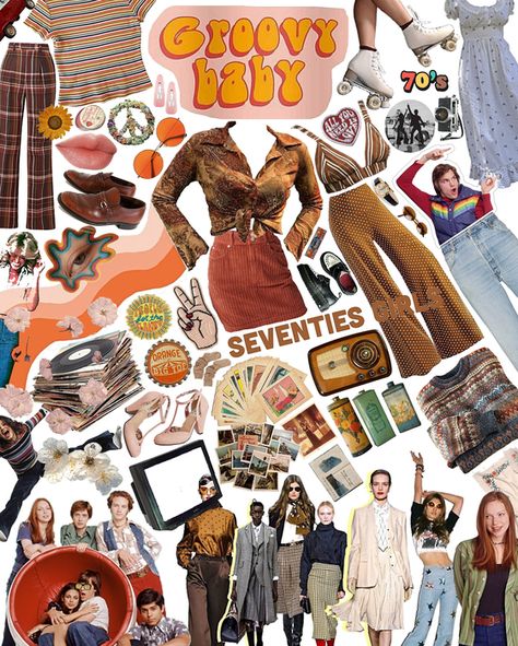 Anni 70 Aesthetic, 1970s Moodboard, 70 Summer Outfits, Retro Outfits 70s Style, Retro Outfits 70s Vintage Fashion, 70s Aesthetic Fashion, 70s Fashion Aesthetic, 70’s Outfit, 70s Fashion Disco