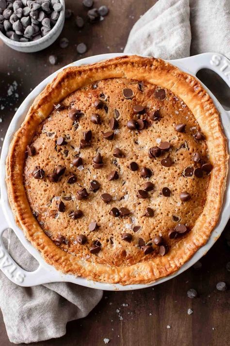 Gooey Chocolate Chip Cookie Pie Chocolate Chip Cookie Pie, Chocolate Chip Pie, Gooey Chocolate Chip Cookies, Cookie Pie, Meals For The Week, Chip Cookies, Chocolate Chip Cookies, Chocolate Chip, Chips