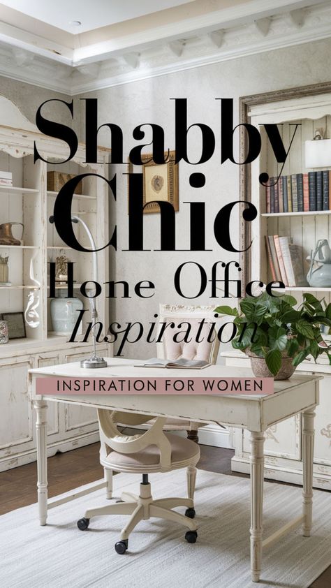 Blend shabby chic DIY projects with modern office room ideas for a chic, yet timeless workspace. 🌿 Use a feminine desk setup to complement the chic color palette. ✨ This beautiful home office for women combines shabby chic living with a modern touch for the perfect blend of elegance and comfort! 🌸 #shabbychicdiyprojects #shabbychicliving #chiccolorpalette #femininedesksetup #modernhomeoffice #shabbychicdecor #stylshabbychic #homeofficedesignforwomen Home Office Shabby Chic, Office Shabby Chic, Diy Shabby Chic Decor, Cricut Office Space Shabby Chic, Shabby Chic Apartment Decor, Shabby Chic Color Palette, Shabby Chic Office Decor, Small Shabby Chic Chandelier, Shabby Chic Pink The Vintage Artistry