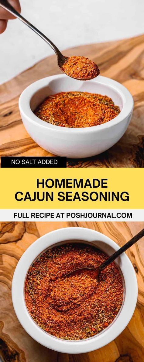 Salt Free Cajun Seasoning Recipe, Cajun Spice Recipe, Cajun Seasoning Recipe, Cajun Seasoning Mix, Cajun Spice Mix, Homemade Cajun Seasoning, Alkaline Vegan, Dry Rubs, Spice Blends Recipes