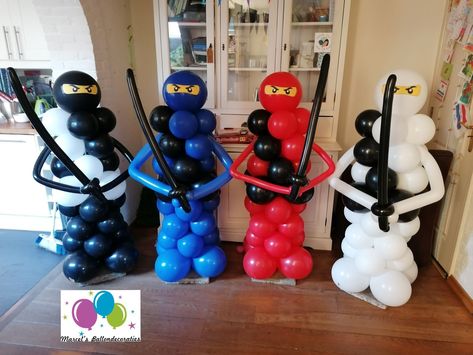 Lego Ninjago Balloons, Ninjago Balloons Decoration, Ninjago Decorations Ideas, Ninjago Birthday Party Decorations, Ninjago Balloons, Ninjago Party Decorations, Ninja Decorations, Lego Ninjago Birthday Party, Lego Balloons