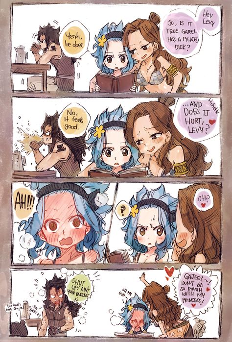 Welcome to my art blog! I'm in love with Gajevy so you'll see lots of it here (some Nalu & Jerza as... Gale Fairy Tail, Gajeel X Levy, Fairy Tail Levy, Gajeel And Levy, Fairy Tail Funny, Fairy Tail Comics, Fairy Tail Pictures, Fairy Tail Love, Anime Fairy Tail