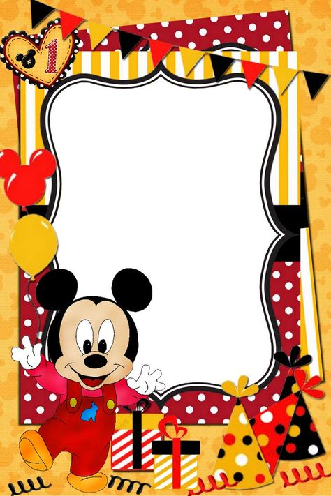 Invitacion Mickey Mouse, Mickey Mouse Frame, Mickey Mouse Background, Invitation Mickey Mouse, Γενέθλια Mickey Mouse, Mickey Mouse Party Decorations, Mickey Invitations, Mickey Mouse Birthday Decorations, Mickey Mouse Birthday Invitations