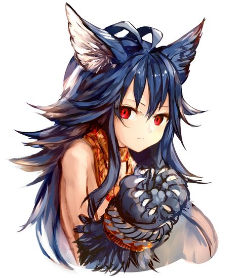 Fenrir Granblue Fantasy Rage Of Bahamut, Monster Girl Encyclopedia, Anime Wolf, Anime Animals, 판타지 아트, Cool Anime Pictures, Anime Character Drawing, Fanarts Anime, Cat Girl