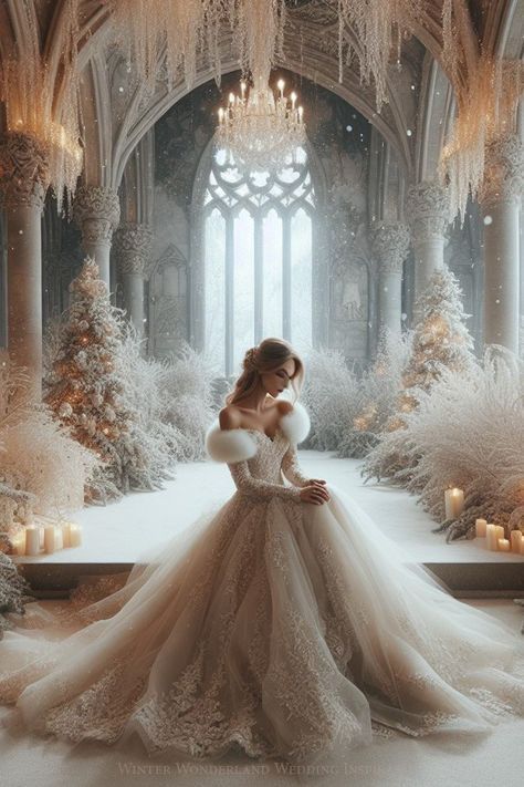 #weddingdresses Luxury Fairy Wedding Dress, Winter Weddings Dress, Snow Queen Wedding Dress, Winter Wedding Gowns Snow, Castle Wedding Dresses, Wedding Dresses Winter Wonderland, Winter Wonderland Wedding Dress Gowns, Winter Wonderland Wedding Dresses, Winter Wedding Dress Snow