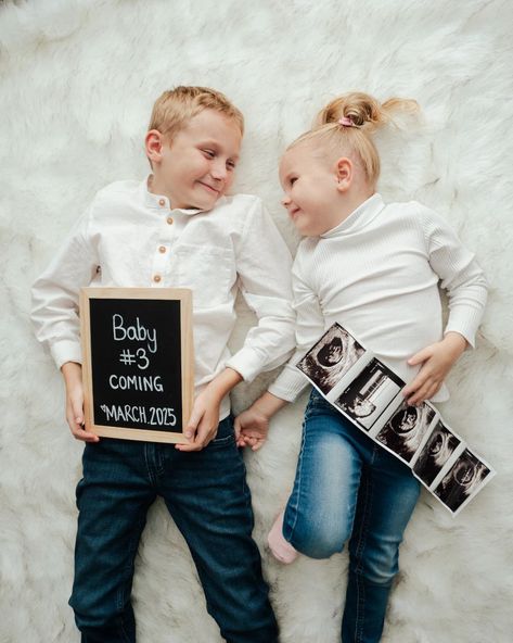 Third baby announcement  B A B Y # 3 | Our family is growing 🍼  #babyannouncement #growingfamily #babyontheway Sibling Announcement Third, Baby Announcement 3rd Child, Sibling Pregnancy Announcement 3rd, 3rd Baby Announcement With Siblings, 3rd Baby Announcement Ideas, 3rd Pregnancy Announcement With Siblings, 3 Baby Announcement Ideas, Pregnancy Announcement 3rd Baby, 3rd Child Pregnancy Announcement