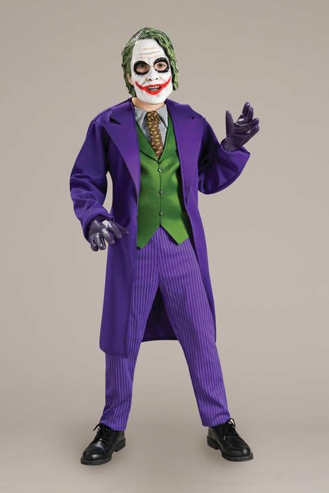 Joker Costume for Kids Halloween Kids Joker Costume, Dark Knight Joker Costume, Funny Kid Costumes, Joker Mask, Batman Dark Knight, Avengers Costumes, Joker Halloween, Dc Comic Costumes, Batman Costumes