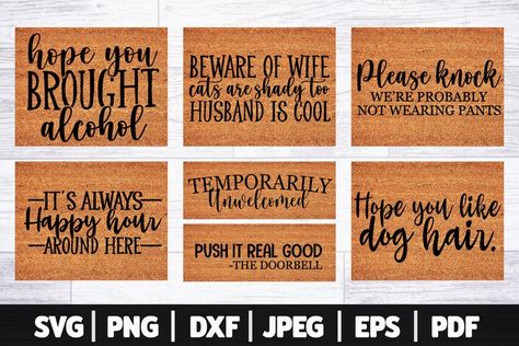 Doormat Svg Bundle Doormat Svg Doormat Stencils Svg Funny 7F0 Doormat Sayings, Mat Ideas, Door Mat Diy, Bible Svg, Door Signs Diy, Laser Projects, Sale Ideas