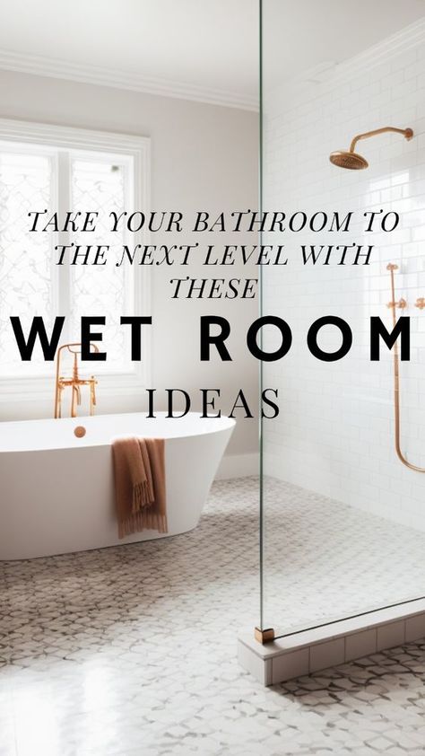 Ever thought about combining your shower and bathtub in the same area? Its called a wet room! Look through these 35 different wet room bathrooms for inspo ideas!! Ensuite Bathroom Shower Ideas, Bathtub And Shower Combo Ideas, Tub And Shower Room Ideas, Lake House Master Bath Ideas, Bathroom Wet Room Ideas Layout, Bathtub Shower Wet Room, Wet Room Bathroom With Window, Bath Tub Inside Shower Area Master Bath, Open Shower Ideas Walk In No Door With Tub