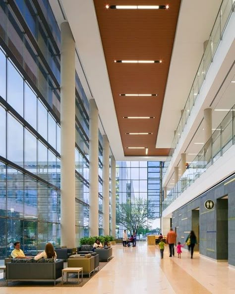 Hospital Lobby, Parkland Hospital, Hospital Ideas, Modern Hospital, Healthcare Interior Design, Lobby Interior Design, Hospital Architecture, Healthcare Architecture, Hospital Interior