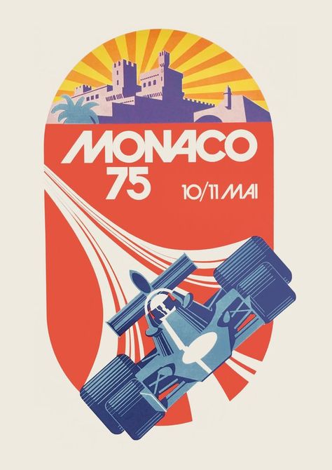 Monaco Grand Prix Posters, Grand Prix Art, Vintage Racing Poster, Grand Prix Posters, Poster Advertising, The Great Race, F1 Poster, Course Automobile, Racing Art