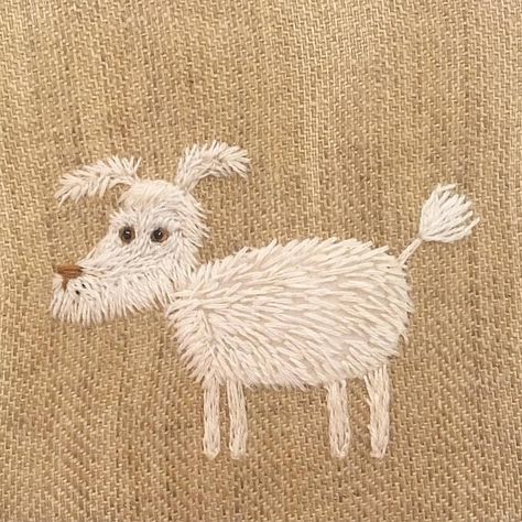 First Dog, Animals Embroidery, 강아지 그림, Cute Embroidery, Animal Embroidery, Applique Embroidery, Hand Embroidery Art, 자수 디자인, Hand Embroidery Stitches