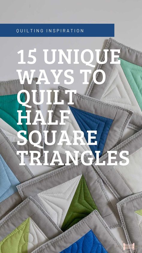 Quilting Hst Blocks, Square Quilting Designs, Machine Quilting Designs Hst, Modern Machine Quilting Designs, Hst Quilting Designs, Hand Quilting Motifs, Quilting Triangles Free Motion, Quilting Designs For Triangles, Quarter Square Triangle Quilts Patterns