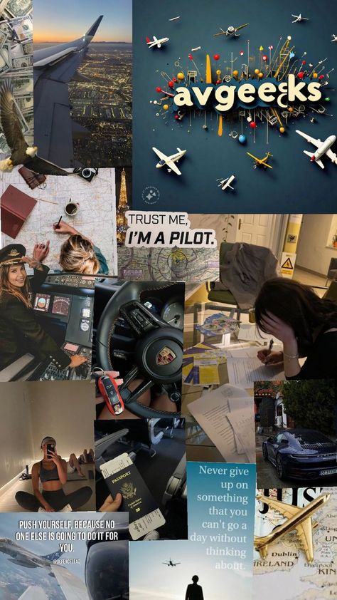 it's a vision board for upcoming pilots Aviation Vision Board, Pilot Vision Board, Avi Aesthetic, Aviation Student, Crew Quote, Pilot Aesthetic, Mechanics Aesthetic, Pilot Life, Future Pilot