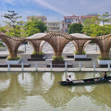 Bamboo Pavilion, China University, Water Pavilion, Pavilion Architecture, Bamboo Structure, Bamboo Architecture, Pavilion Design, Parametric Architecture, School Of Architecture