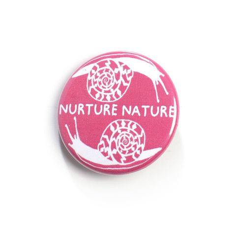 Nurture Nature Snail Pin - a sustainable pinback button made with recycled materials. #sustainable #zerowaste #nature . #Nature #Hand_Carved_Stamps #How_To_Measure_Yourself #Patches_Jacket Enamel Pin Design, Hand Carved Stamps, Bag Pins, Pin Design, Shop Till You Drop, Cool Pins, Badge Design, Patches Jacket, Pinback Button