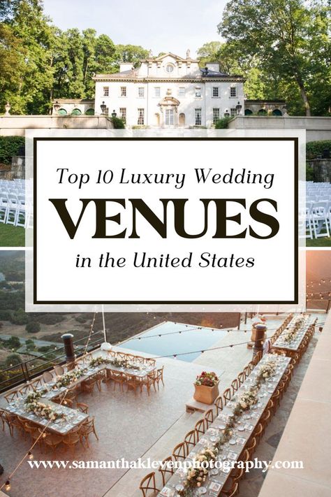 Learn more about the most popular states to get married in the United States!!! Check out the top luxury wedding venues in these TEN states! Epic Wedding Venues, November Wedding Venues, Celebrity Wedding Venues, Wedding Venues In Usa, Top Wedding Venues In The Us, Best Wedding Venues In The World, Usa Wedding Venues, Coolest Wedding Venues, Wedding Mansion Venues