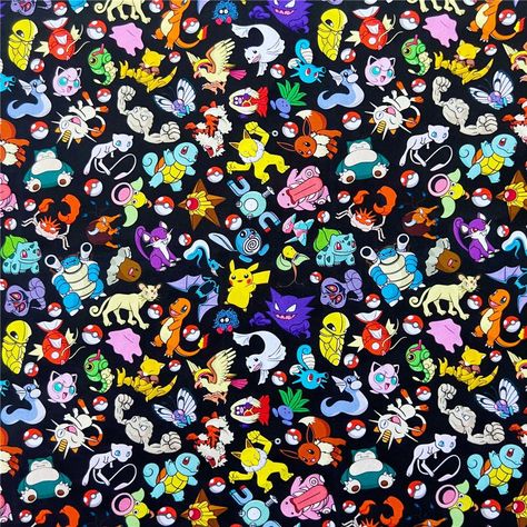 Caroon Pokemon Cotton Fabric Pocket Monster Printed Plain Sewing Animation Cloth 57Inch x 1/2 Yard 100% cotton Yard Sale Pricing, Halloween Princess, Marie Cat, Cartoon Toys, Christmas Bear, Feb 4, Disney Lilo, Pocket Monsters, Flower Fairy