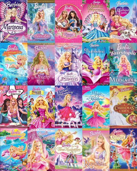 2000s Barbie Movies, Barbie Movies List, Old Kids Shows, 2000s Barbie, Old Cartoon Shows, Good Animated Movies, Barbie Fairy, The Barbie Movie, Barbie Fairytopia