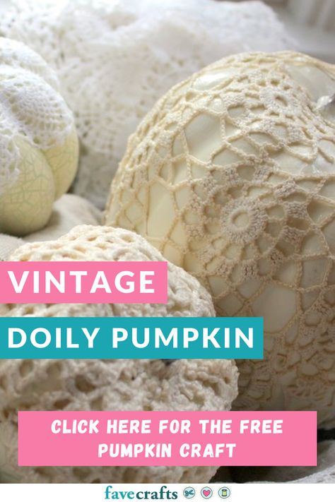 Lace Halloween Decor, Pumpkins With Doilies, Decorate With Doilies, Lace Covered Pumpkins, Doily Covered Pumpkins, Pumpkin Decoupage Ideas, Vintage Pumpkin Decor, Dollie Pumpkins, Lace Pumpkins Diy