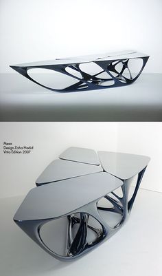 Futuristic Table Design. Zaha Hadid, زها حديد, Geometric Coffee Table, Výtvarné Reference, Futuristic Furniture, Parametric Design, Objet Design, Coffee Table Design, Interior Furniture