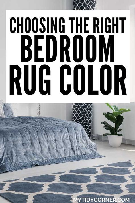 how to choose rug color for bedroom Bedroom Rug Color, How To Choose A Bedroom Rug, 5x8 Rugs Bedroom, Bedrooms With Rugs Under Bed, Bedroom Area Rugs Under Bed, Bedroom Rugs Under Bed King, Colors For A Bedroom, Bed Against Wall, Bedroom Rugs Under Bed