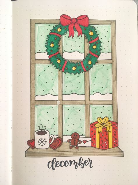 December Aesthetic Drawing, Christmas Sketch Book Ideas, Things To Draw Christmas Themed, Crismas Drawings Ideas Cute, Christmas Pictures Drawings, Cristmass Aesthetic Drawing, Things To Draw For Christmas, Christmas Bullet Journal Cover, Cristhmas Drawings