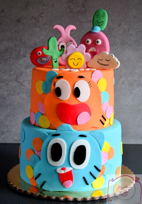 The Amazing World Of Gumball Birthday, Gumball Birthday Cake, Gumball Cake, Gumball Party, Eleventh Birthday, Themed Birthday Cakes, Boy Birthday Cake, World Of Gumball, The Amazing World Of Gumball