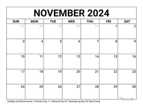 Printable Calendar | Free Printable Monthly Calendars to Download for 2024 Free Printable November 2024 Calendar, November 24 Calendar, Free Editable Calendar 2024, Printable Monthly Calendar 2024 Free, Free Printable Monthly Calendars 2024, November 2024 Calendar Printable, Free Printable Calendar 2024, Printable Calendar 2024, Free Calender