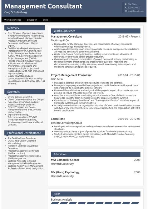 Management Consulting Career, Consultant Resume, Cv Template Download, Social Media Metrics, Project Manager Resume, Management Consultant, Sample Resume Templates, Regulatory Affairs, Project Management Professional